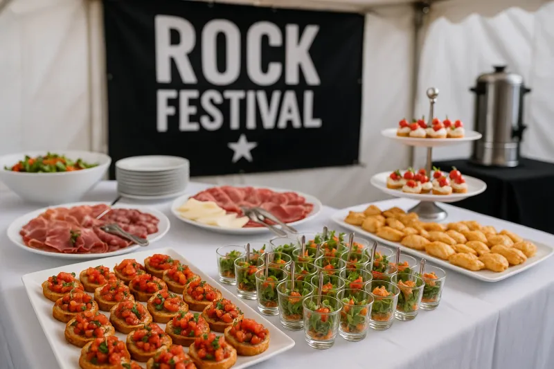 Catering événementiel haut de gamme pour un festival rock à Istres : menus personnalisés pour 213 convives